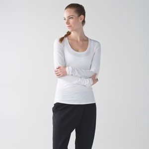 Lulu lemon white anahatasana LS tee brand new